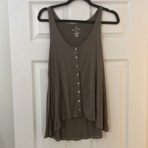 American Eagle Olive Button Down Tank